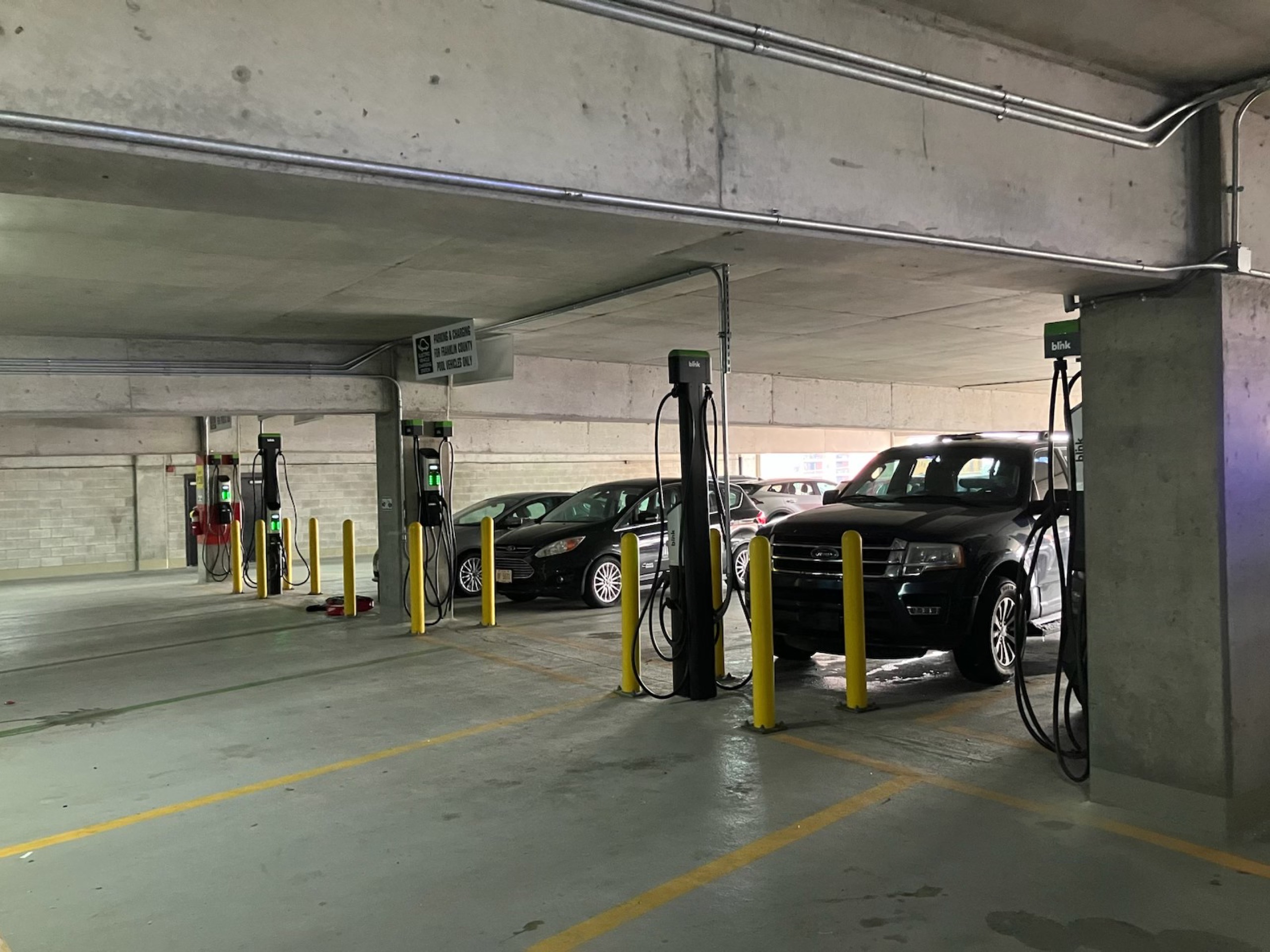 EV charging at Franklin County Courthouse Garage