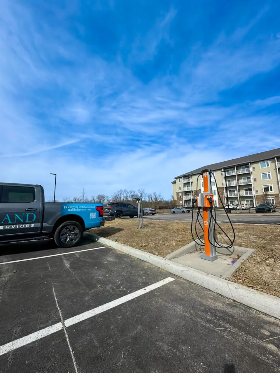 EV charging installed at a multifamily community