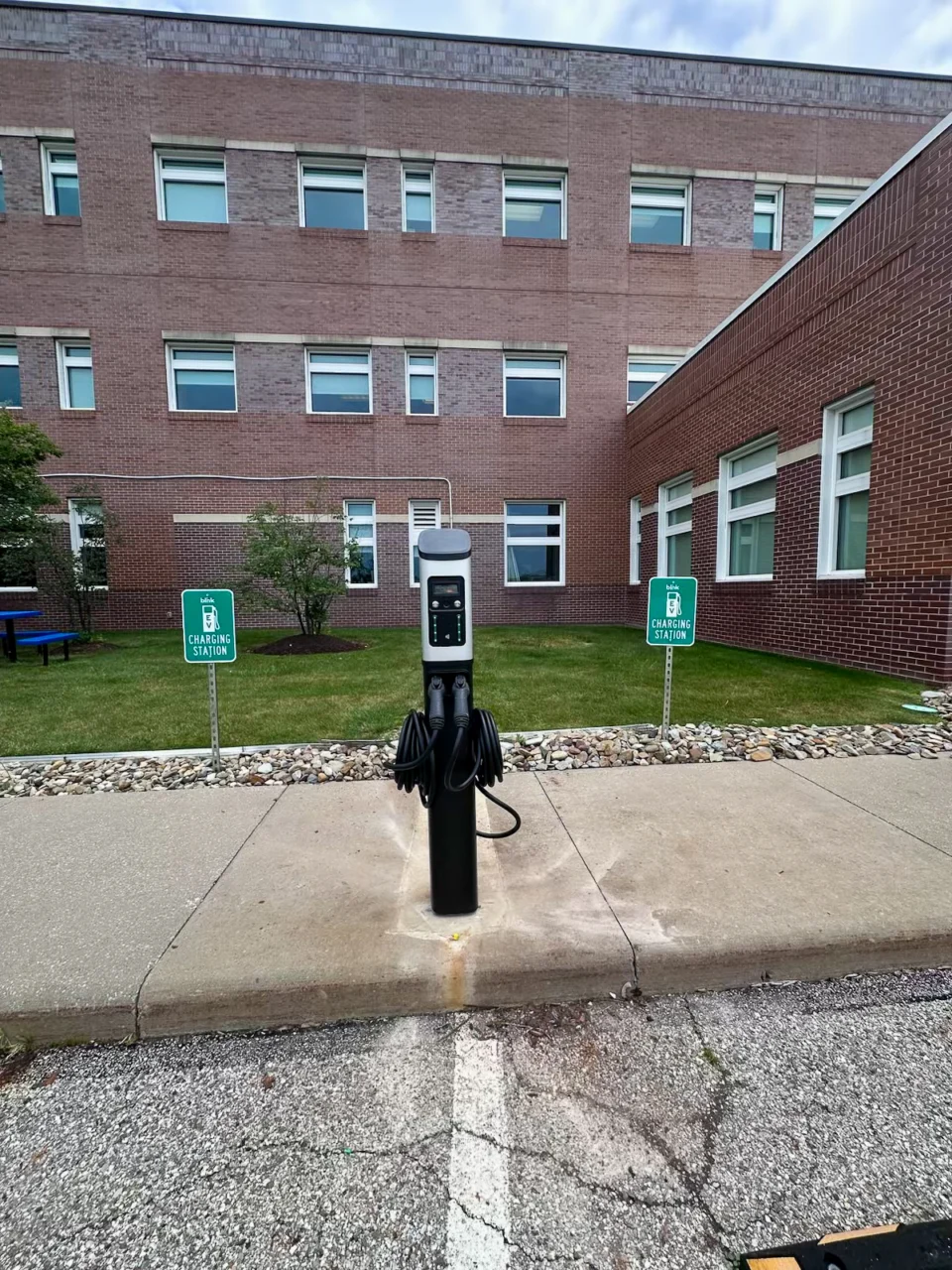EV charging installed at a healthcare facility